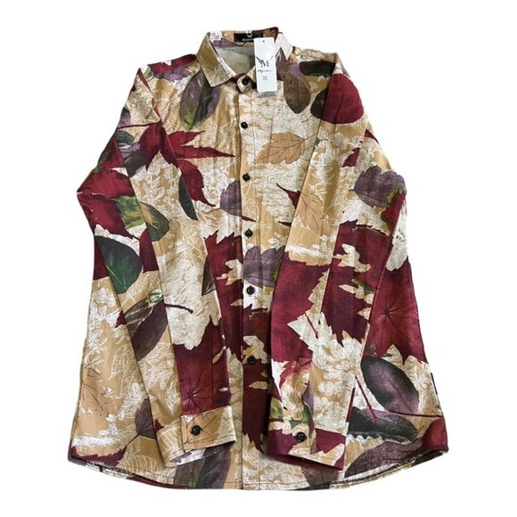 NWT MyMStorm Leaf Print Button Down, Size 3XL - Picture 1 of 3